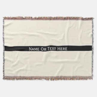 Cosmic Latte Cream Custom Name Or Text Here Throw Blanket