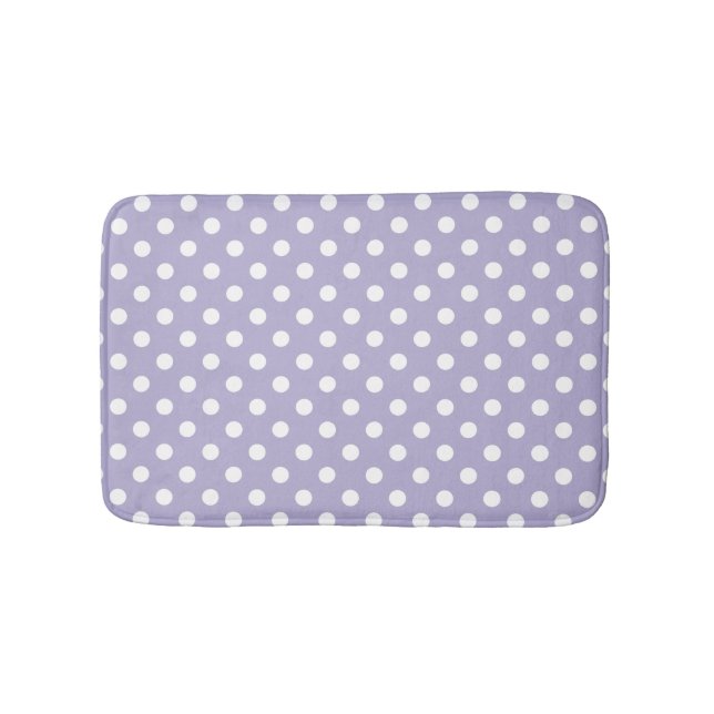 Cosmic lavender/purple polka dots bathroom rug (Front)