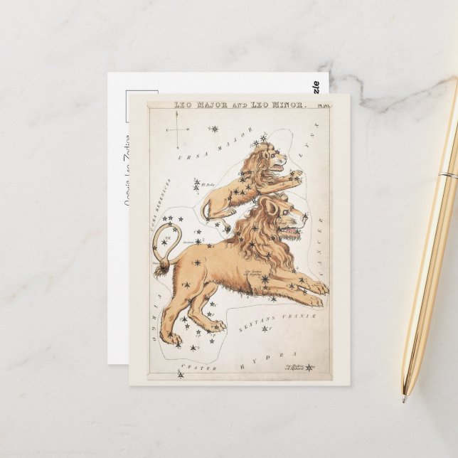 Cosmic Leo Zodiac Postcard (Front/Back In Situ)