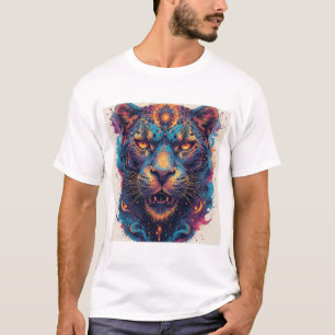 Cosmic Leopard Portrait With Mystical Effect T-Shirt