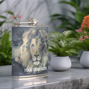 COSMIC LION KING Custom Vinyl Wrapped Flask