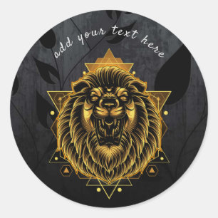 Cosmic Lion Round Sticker