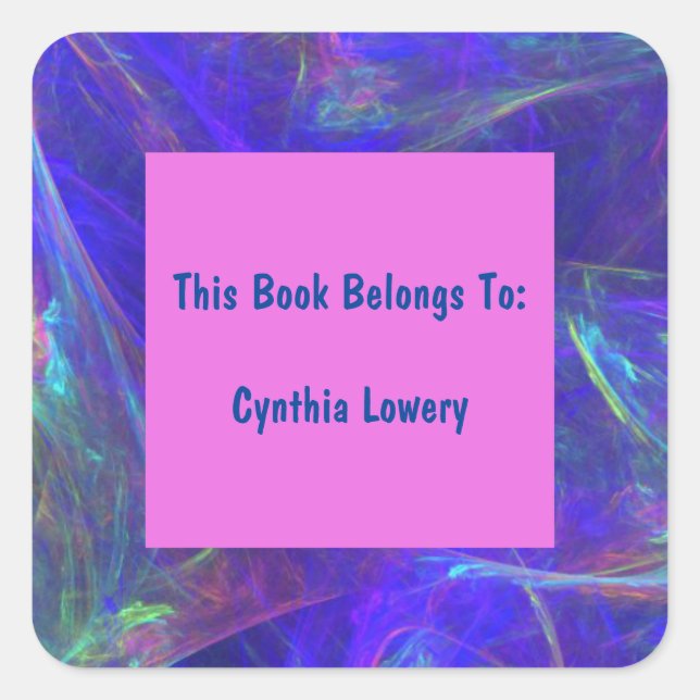 Cosmic Look Abstract Swirls of Colour Pink Square Sticker (Front)