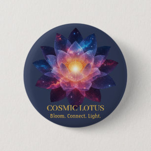 Cosmic Lotus Flower Galaxy Bloom Energy 2 Inch Round Button