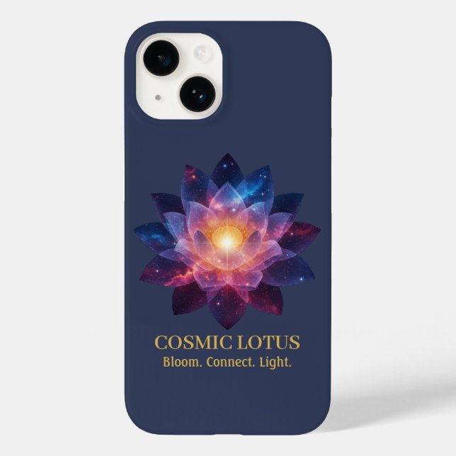 Cosmic Lotus Flower | Galaxy Bloom Energy Case-Mate iPhone Case (Back)
