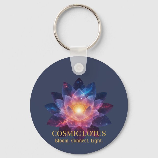 Cosmic Lotus Flower | Galaxy Bloom Energy Keychain (Front)