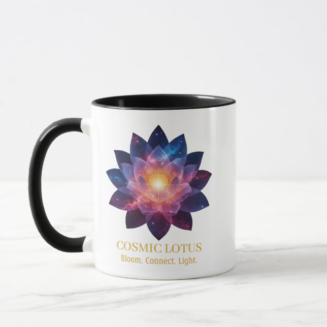 Cosmic Lotus Flower | Galaxy Bloom Energy Mug (Left)