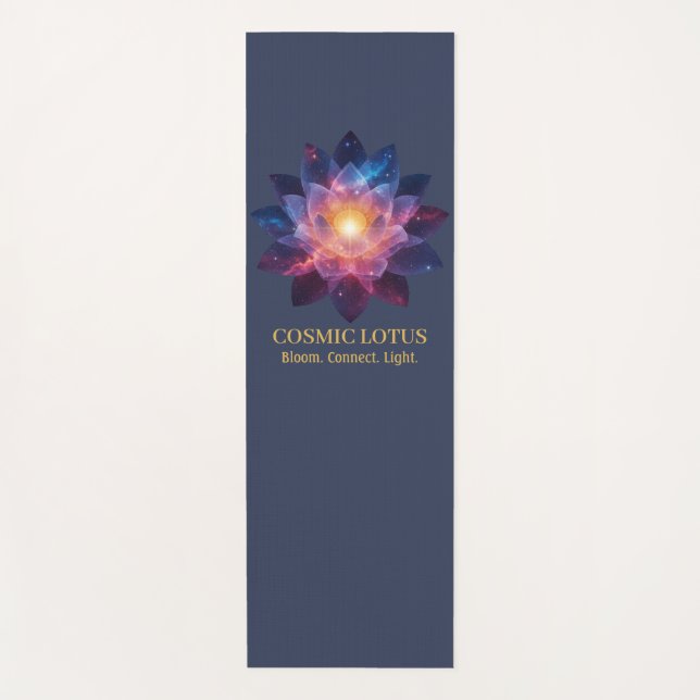 Cosmic Lotus Flower | Galaxy Bloom Energy Yoga Mat (Front)