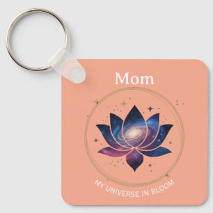 Cosmic Lotus Flower Mom Bloom Keychain