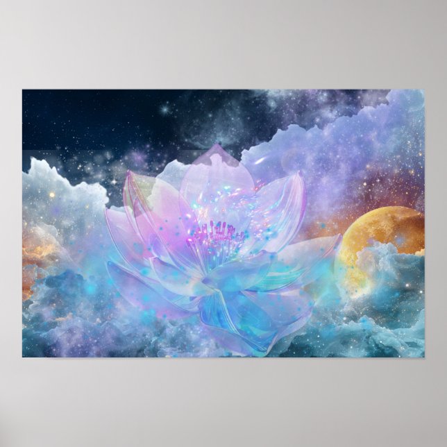 Cosmic Lotus Flower Poster (Front)