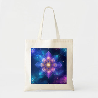 Cosmic Lotus Glow Tote Bag