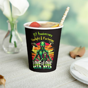 Cosmic Love Between Two Aliens Paper Cups