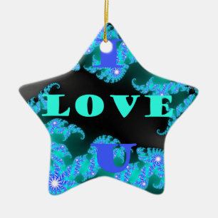 Cosmic Love Elements Art Print Ceramic Ornament