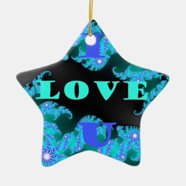 Cosmic Love Elements Art Print Ceramic Ornament (Front)