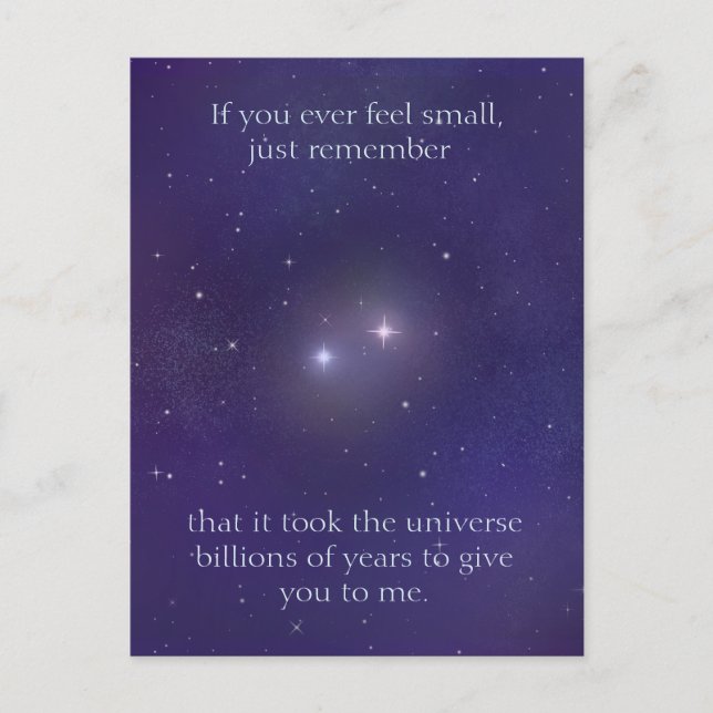 Cosmic Love Two Stars Together in the Universe Postcard (Front)