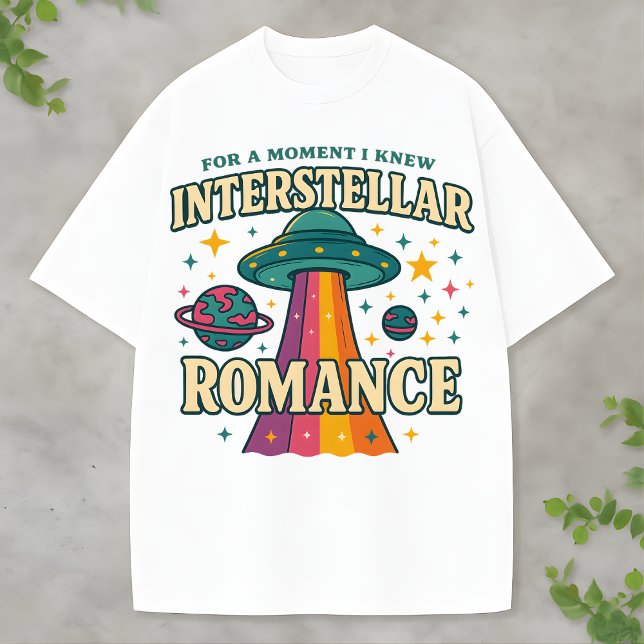 Cosmic Love: Unveiling the UFO and Space Romance T-Shirt (Creator Uploaded)