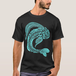 cosmic mandala fish with tribal patterns T-Shirt