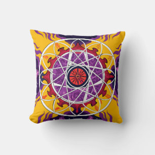 Cosmic Mandala Throw Pillow
