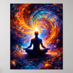 Cosmic Meditation Energy Abstract Poster