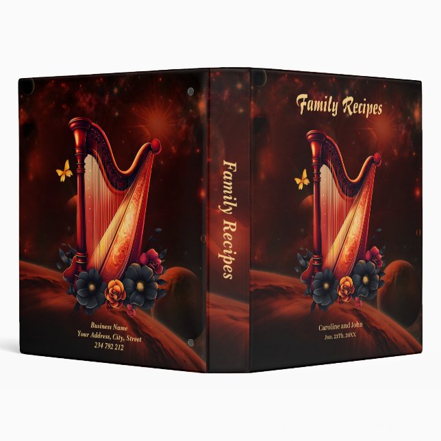 Cosmic melody, the magic of the harp.  binder (Background)