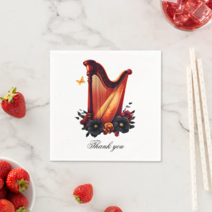 Cosmic melody, the magic of the harp napkin