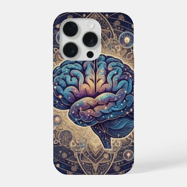Cosmic Mind Mandala – Abstract Brain Art iPhone Case (Back)