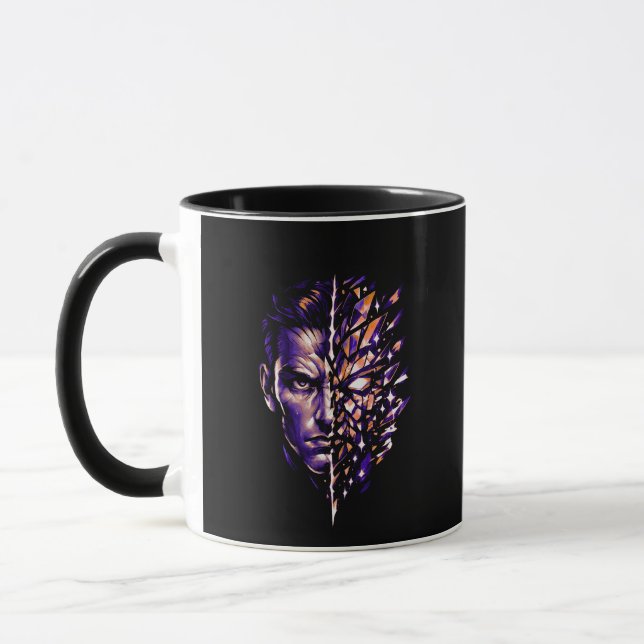 Cosmic Mind Pressure | Futuristic Overthinking Art Mug (Left)