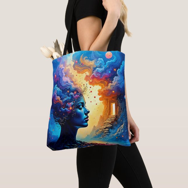 Cosmic Mindscape Art Tote Bag (Close Up)