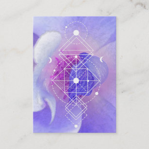 *~* Cosmic Moon Blue Rose Sacred Geometry Business Card