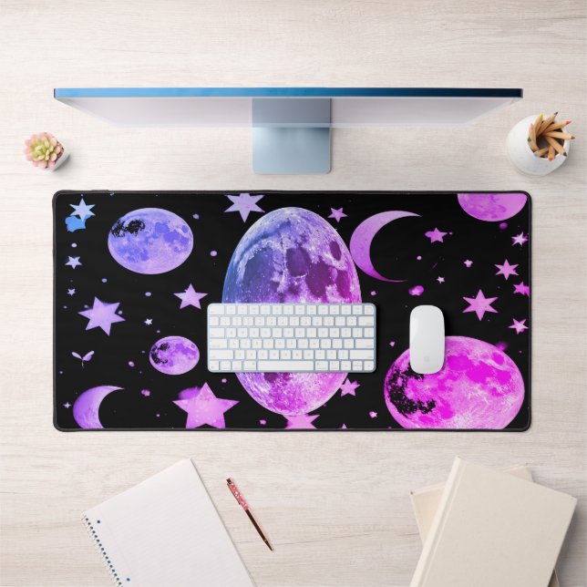 Cosmic Moon Desk Mat Black (Office 1)