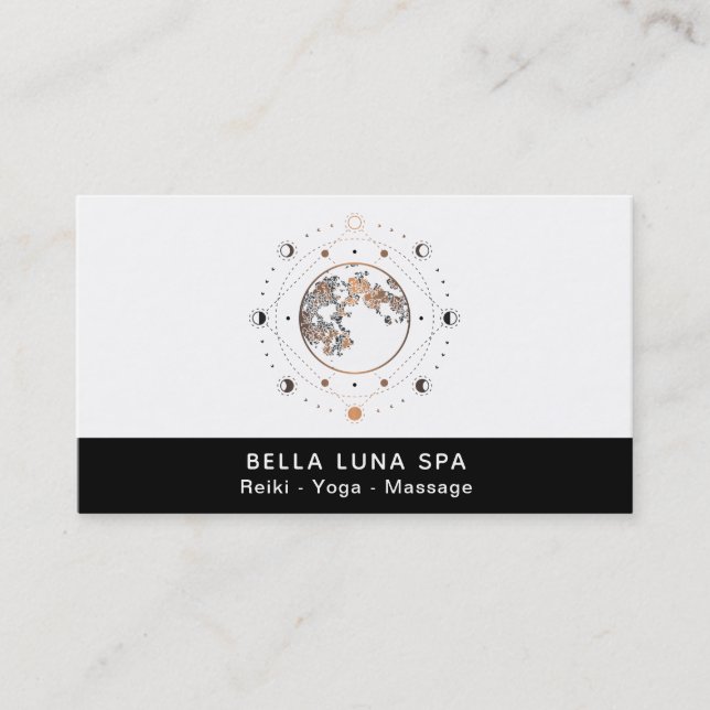 *~* Cosmic Moon Phases Universe Lunar Shaman Stars Business Card (Front)