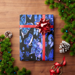 Cosmic Moonlight Black Wrapping  Elegant  Paper