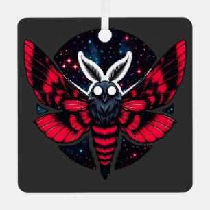 Cosmic Moth - Art Folklore Mothman Metal Ornament