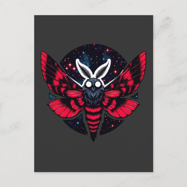 Cosmic Moth - Art Folklore Mothman Postcard (Front)