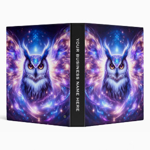 Cosmic Mystical Wisdom Celestial Spiritual Owl  Binder