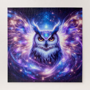Cosmic Mystical Wisdom Celestial Spiritual Owl  Jigsaw Puzzle
