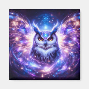 Cosmic Mystical Wisdom Celestial Spiritual Owl Magnet