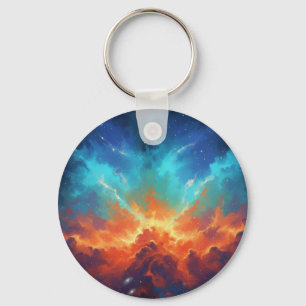 Cosmic Nebula Abstract Galaxy Space Art Keychain
