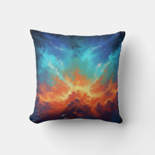 Cosmic Nebula Abstract Galaxy Space Art Throw Pillow