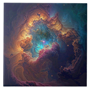 Cosmic Nebula Ceramic Tile