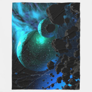 Cosmic Nebula Voyage Fleece Blanket