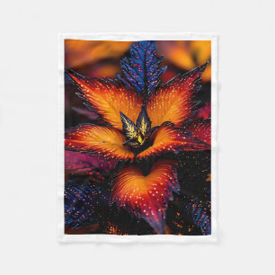 Cosmic Neon Flower Blanket