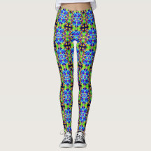 Cosmic Neon Fractal Light Portal Leggings