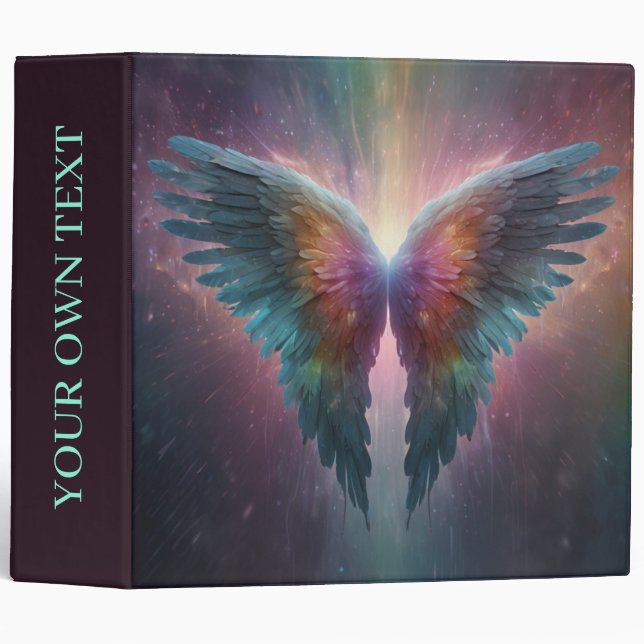 *~*Cosmic Neon Glowing Angel Wings AP78 Binder (Front/Spine)