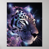 Cosmic Neon Leopard – Fantasy Big Cat Art