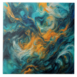 Cosmic Ocean Square – Colourful Abstract Tile