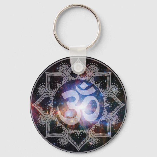 Cosmic Om Mandala Keychain (Front)