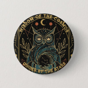 Cosmic Oracle Owl • Mystical Celestial 2 Inch Round Button