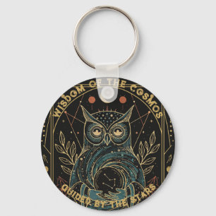 Cosmic Oracle Owl • Mystical Celestial Keychain