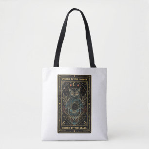 Cosmic Oracle Owl • Mystical Celestial  Tote Bag